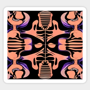 Skeleton and Bones (Salmon Orange and Purple) Sticker
